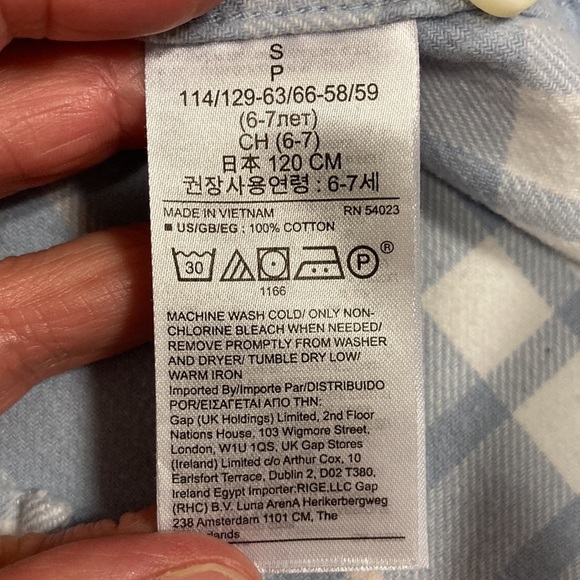 Gap flannel button down light blue plaid size small - Picture 5 of 6